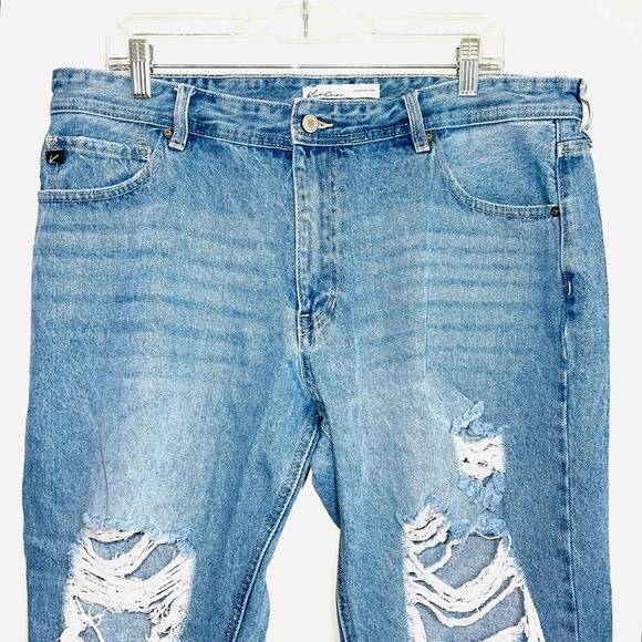 KanCan 100% Cotton Nonstretch Light Wash Ripped Straight Leg Jeans 32 Women’s - Picture 4 of 14